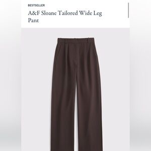 A&F Sloane Tailored Wide Leg Pant